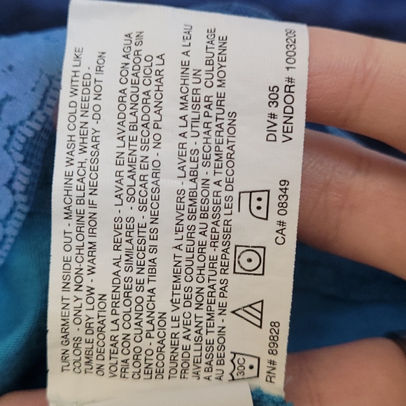 š3/$10 Gloria Vanderbilt Blue Cotton & Lace Blouse w/Elastic Ruffle Sleeves - Picture 9 of 13